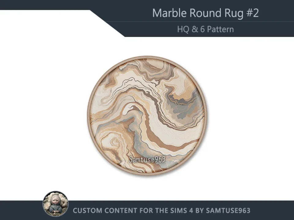 Marble Round Dance Rug #2 Samtuse963