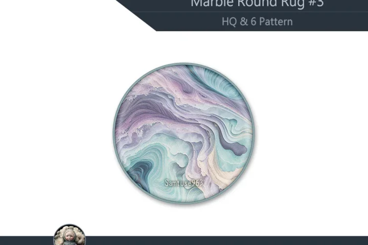 HQ Marble Round Dance Rug #3 Samtuse963