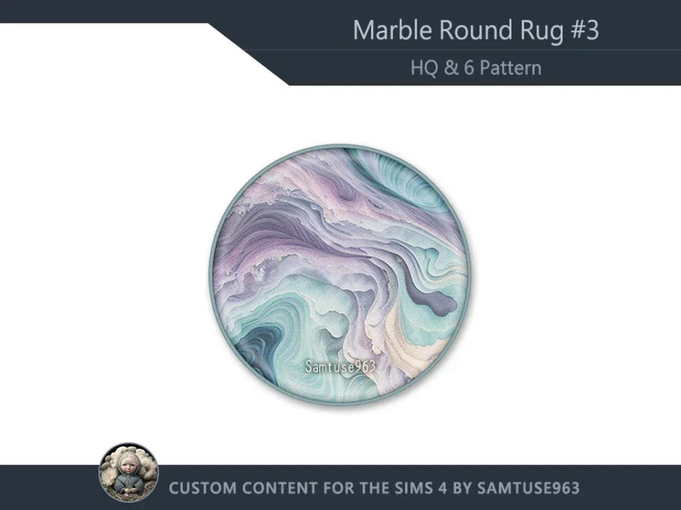 HQ Marble Round Dance Rug #3 Samtuse963