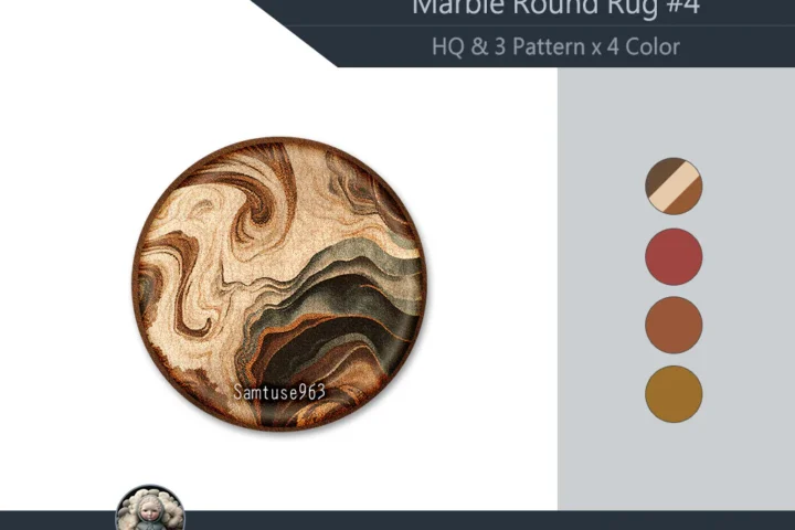HQ Marble Round Dance Rug #4 Samtuse963