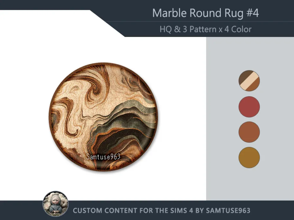 HQ Marble Round Dance Rug #4 Samtuse963