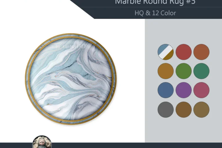 HQ Marble Round Dance Rug #5 Samtuse963
