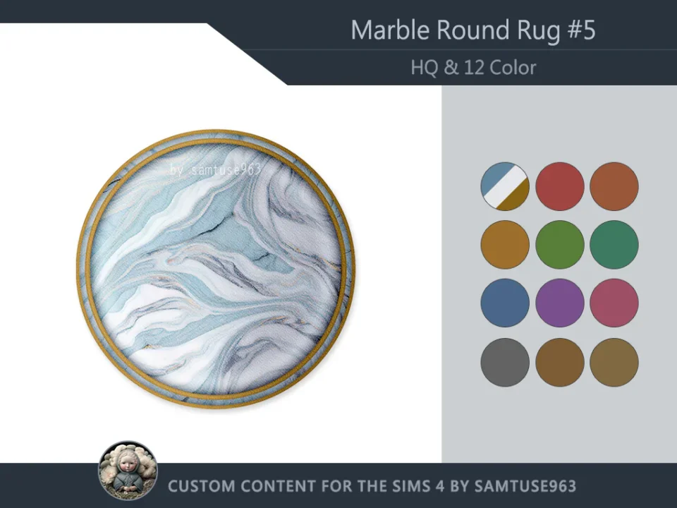 HQ Marble Round Dance Rug #5 Samtuse963