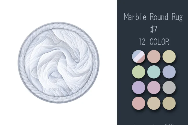 Marble Round Dance Rug #7 Samtuse963