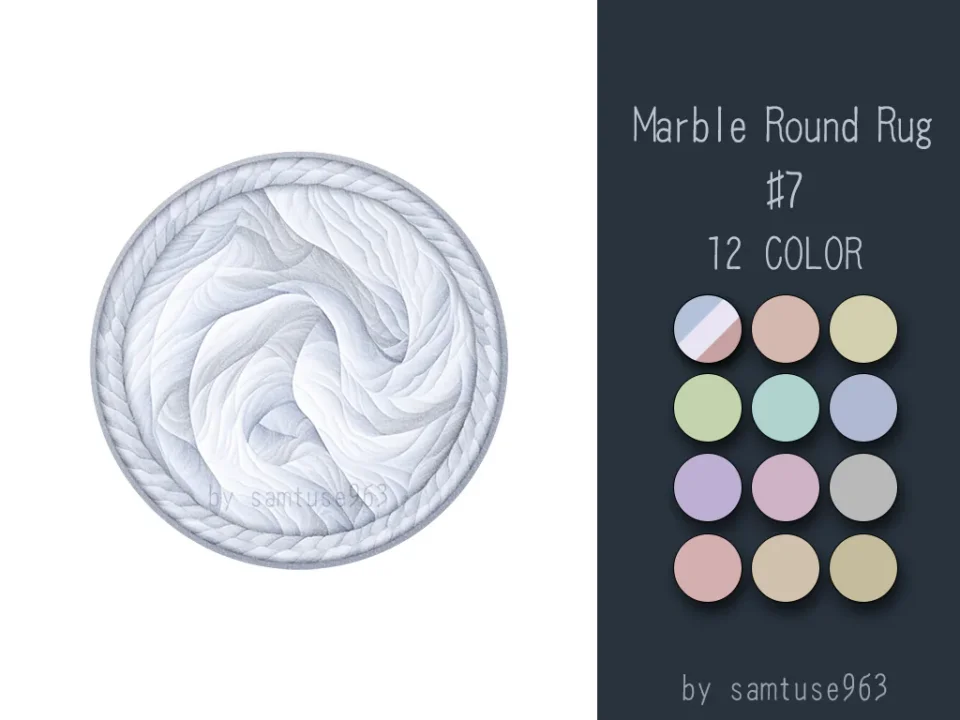 Marble Round Dance Rug #7 Samtuse963