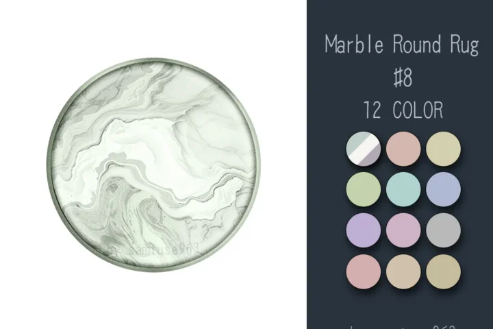 Marble Round Dance Rug #8 Samtuse963