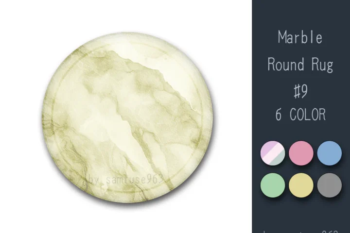 Marble Round Dance Rug #9 Samtuse963