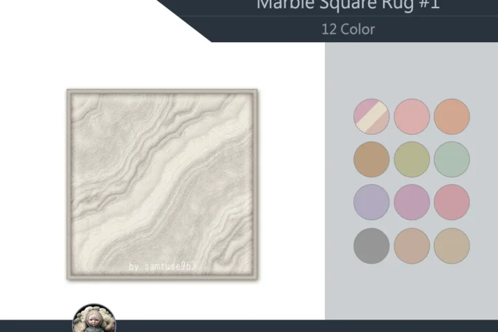 Marble Square Dance Rug #1 Samtuse963