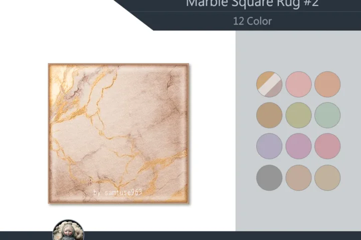 HQ Marble Square Dance Rug #2 Samtuse963