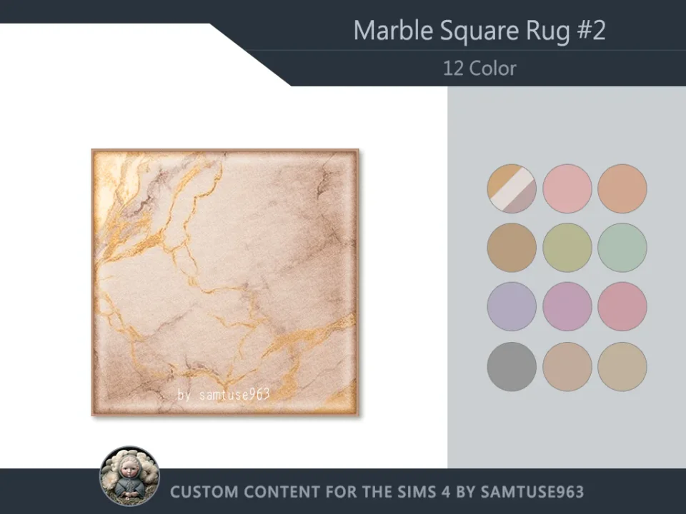 HQ Marble Square Dance Rug #2 Samtuse963