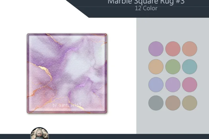 HQ Marble Square Dance Rug #3 Samtuse963