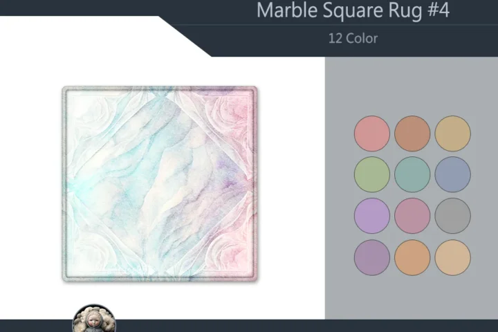 Marble Square Dance Rug #4 Samtuse963