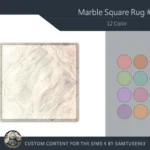 Marble Square Dance Rug #4 Samtuse963
