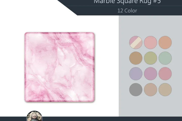 Marble Square Dance Rug #5 Samtuse963