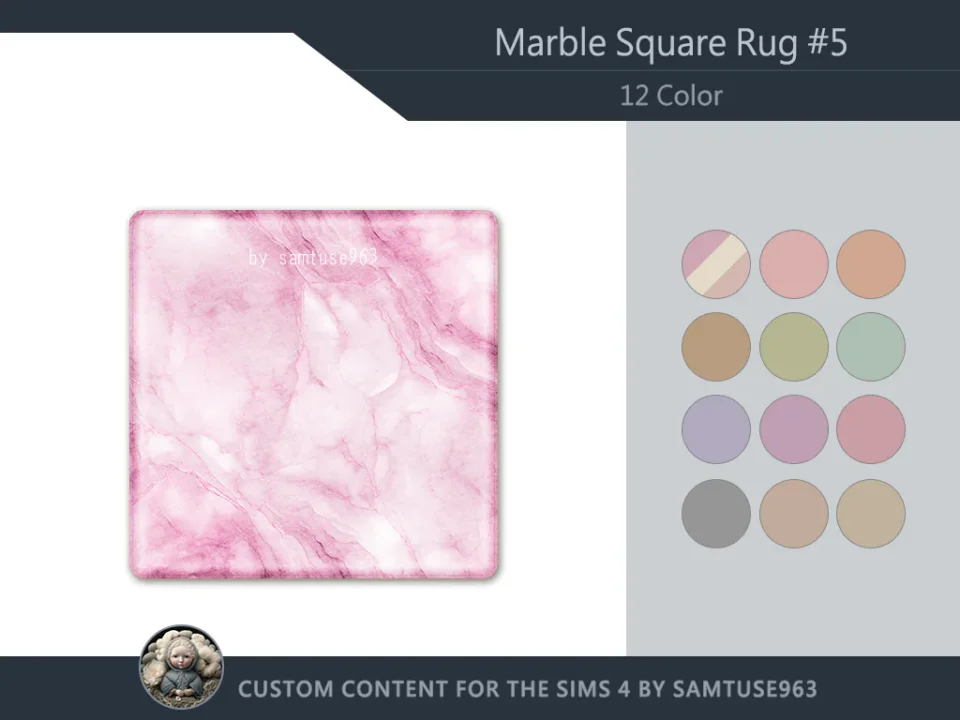 Marble Square Dance Rug #5 Samtuse963