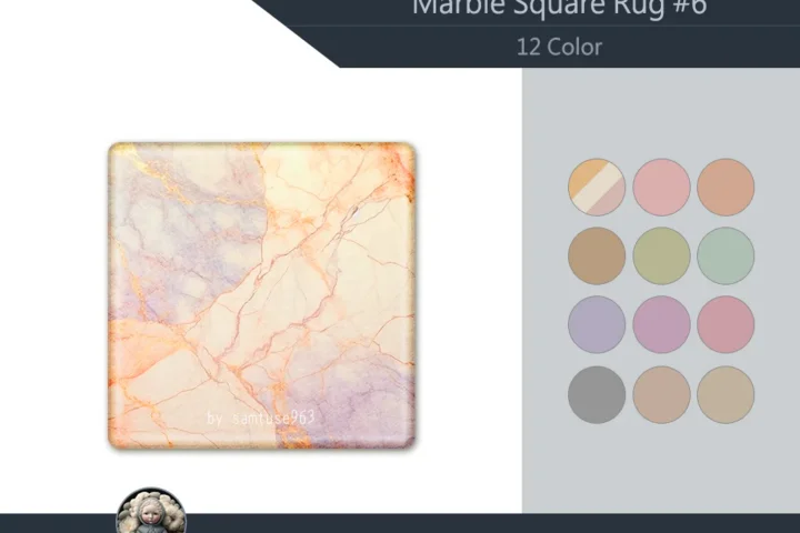 Marble Square Dance Rug #6 Samtuse963