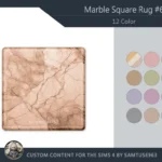 Marble Square Dance Rug #6 Samtuse963