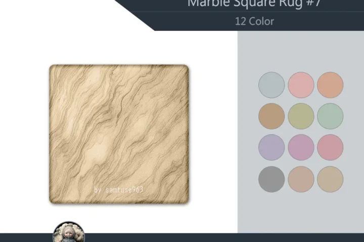 Marble Square Dance Rug #7 Samtuse963