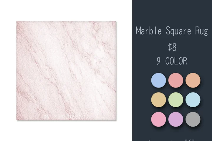 Marble Square Dance Rug #8 Samtuse963