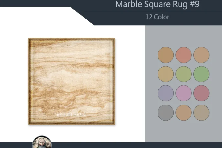 Marble Square Dance Rug #9 Samtuse963