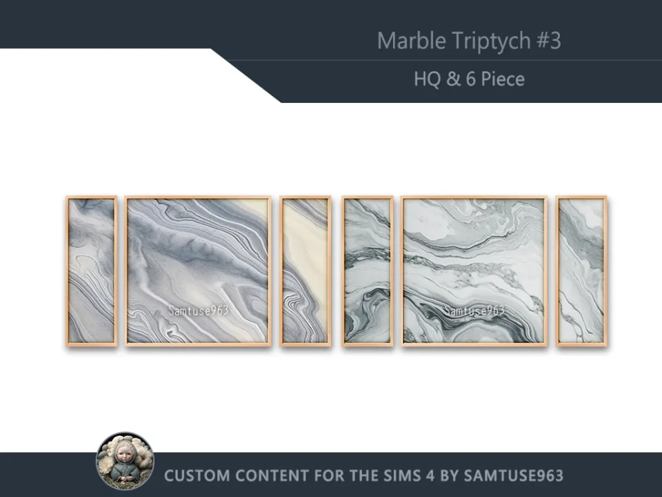 HQ Marble Triptych #3 Sellable Extra E Samtuse963