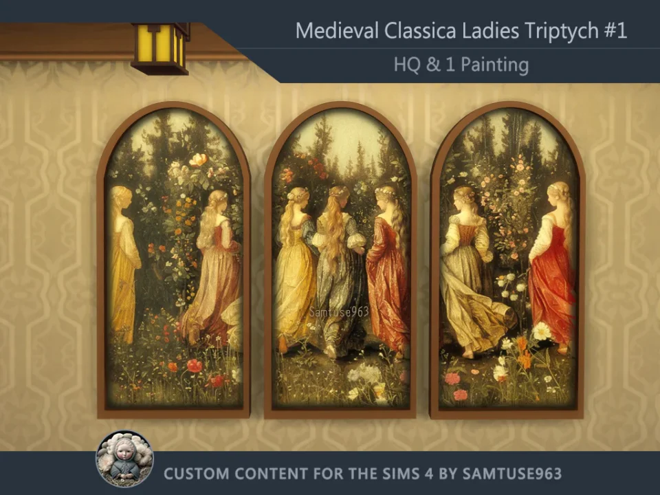 HQ Medieval Classical Ladies Triptych #1 Sellable Samtuse963