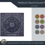 HQ Medieval Classical Square Dance Rug #1 Samtuse963
