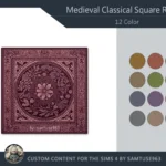HQ Medieval Classical Square Dance Rug #1 Samtuse963