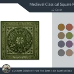 HQ Medieval Classical Square Dance Rug #1 Samtuse963