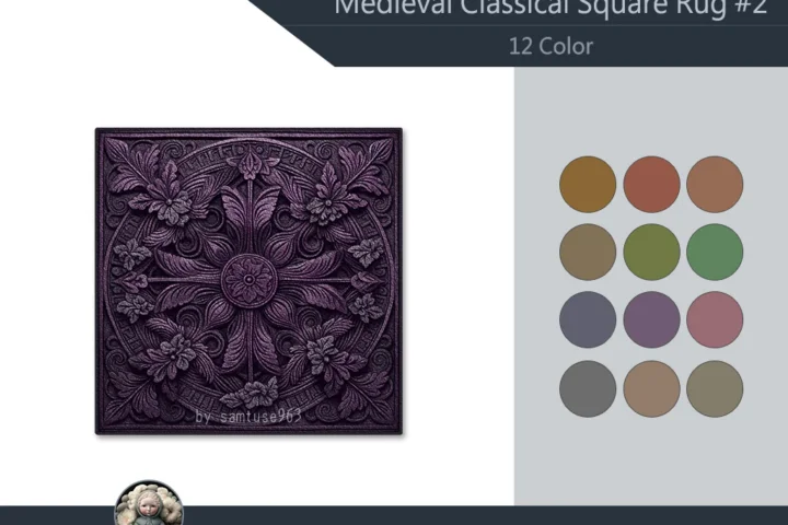 HQ Medieval Classical Square Dance Rug #2 Samtuse963