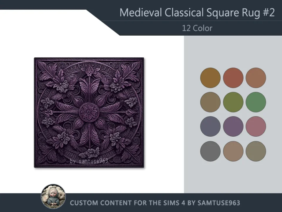HQ Medieval Classical Square Dance Rug #2 Samtuse963