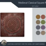 HQ Medieval Classical Square Dance Rug #3 Samtuse963