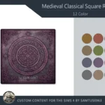HQ Medieval Classical Square Dance Rug #3 Samtuse963