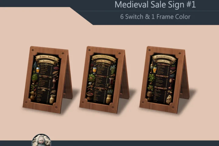 Medieval Sale Wooden Sign #1 Samtuse963