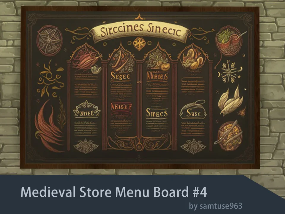 Medieval Store Menu Board #4 Samtuse963