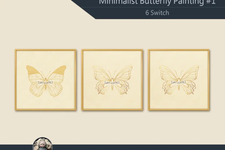 Minimalist Butterfly Square Painting #1 Sellable Extra C Samtuse963