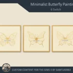 Minimalist Butterfly Square Painting #1 Sellable Extra C Samtuse963