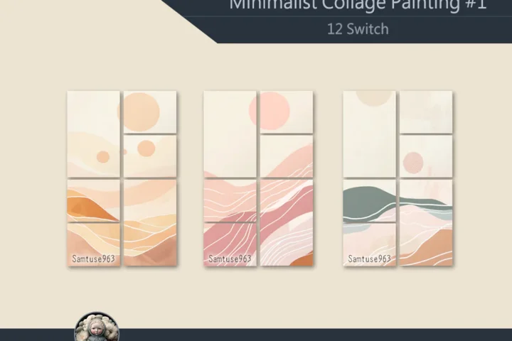 HQ Minimalist Collage Painting #1 Sellable Samtuse963