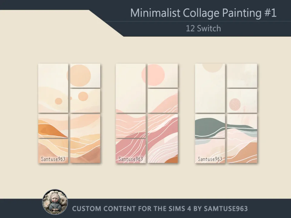 HQ Minimalist Collage Painting #1 Sellable Samtuse963