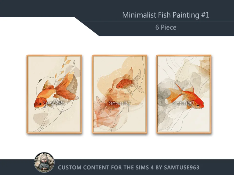 Minimalist Fish Painting #1 Sellable Extra A Samtuse963