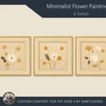 Minimalist Flower Square Painting #2 Sellable Extra C Samtuse963