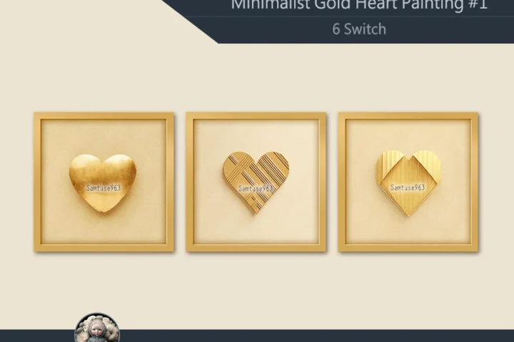 Minimalist Gold Heart Square Painting #1 Sellable Extra C Samtuse963