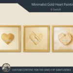 Minimalist Gold Heart Square Painting #1 Sellable Extra C Samtuse963