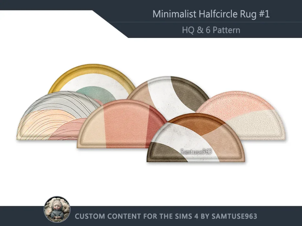 HQ Minimalist Half Circle Dance Rug #1 Samtuse963