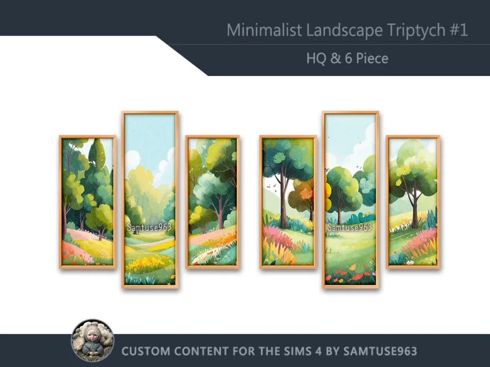HQ Minimalist Landscape Triptych #1 Sellable Extra B Samtuse963