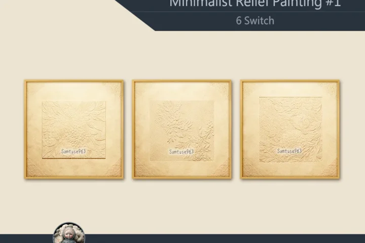 Minimalist Relief Square Painting #1 Sellable Extra C Samtuse963