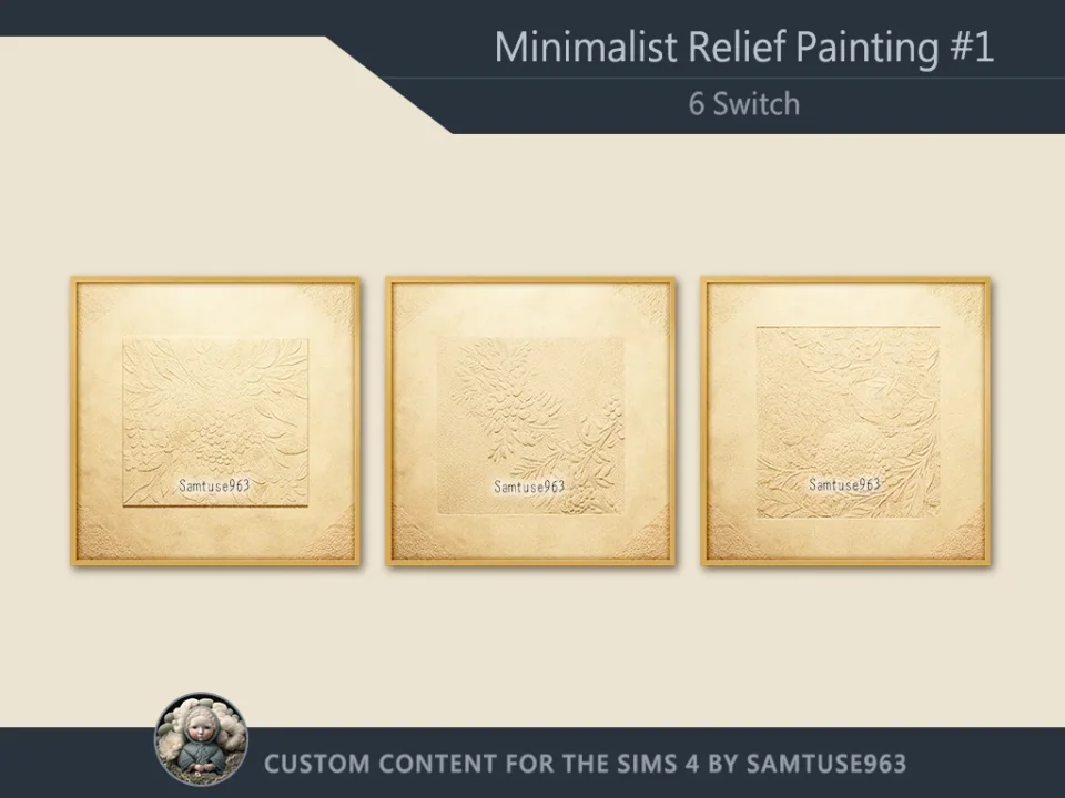 Minimalist Relief Square Painting #1 Sellable Extra C Samtuse963