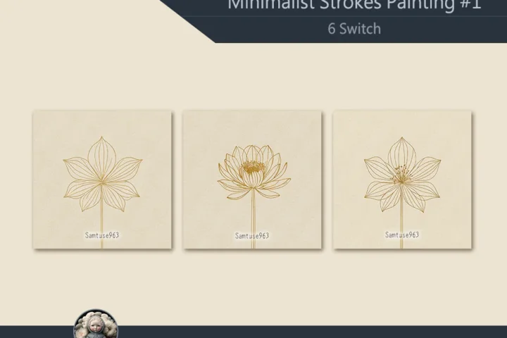 Minimalist Strokes Square Painting #1 Sellable Extra C Samtuse963