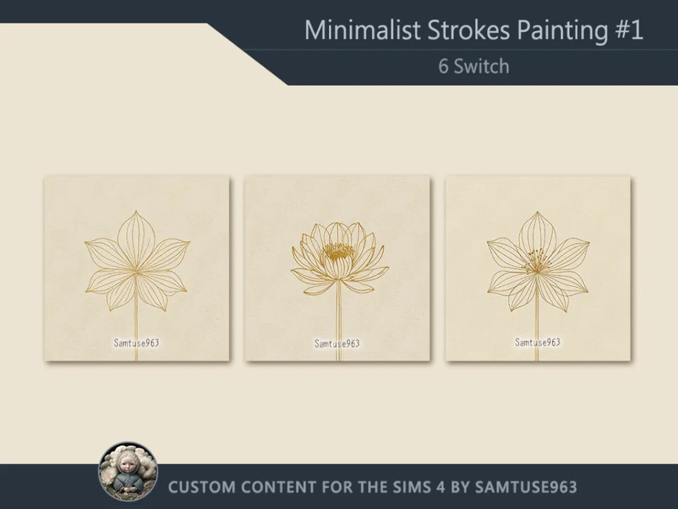 Minimalist Strokes Square Painting #1 Sellable Extra C Samtuse963