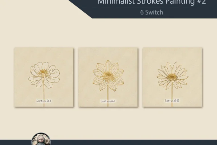 Minimalist Strokes Square Painting #2 Sellable Extra C Samtuse963